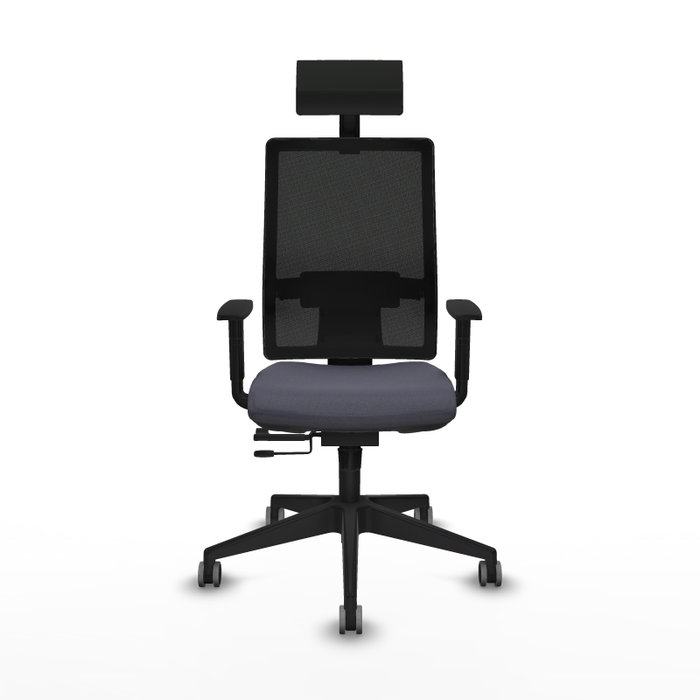 PIQUERAS Y CRESPO Silla de oficina Horna con mecanismo Sincro/Traslack Gris y Negro