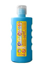 Tempera Playcolor Liqüid Liquida 500 Ml (Botella) Azul Claro (Set de 6)