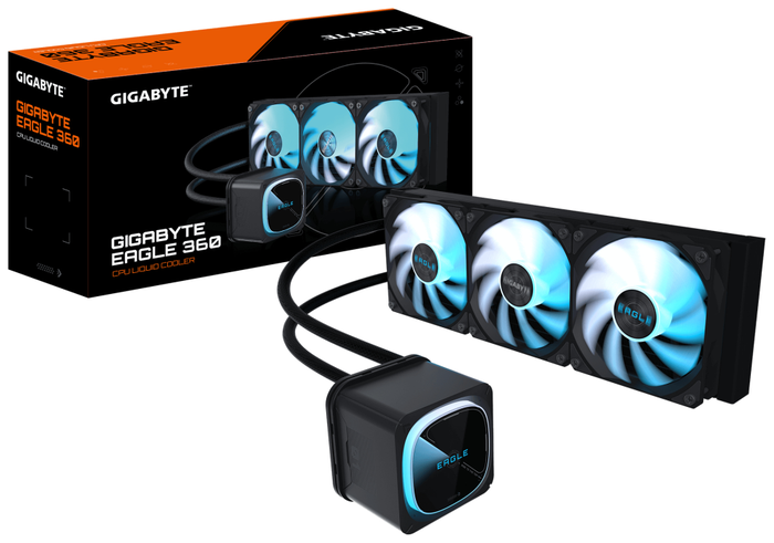 Gigabyte Eagle 360 Sistema de refrigeración líquida con 3 ventiladores ARGB de 120 mm Gigabyte Eagle 360 Sistema de refrigeración líquida con 3 ventiladores ARGB de 120 mm