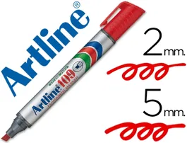 Rotulador Artline Marcador Permanente 109 Rojo Punta Biselada 12 unidades