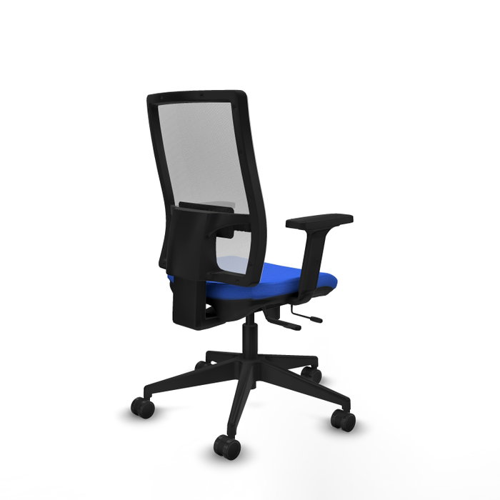 PIQUERAS Y CRESPO Silla de oficina Horna Azul con respaldo de malla blanco