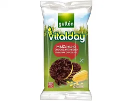Gullon Tortitas de Maiz con Chocolate Negro - Paquete de 4 unidades x 25 g