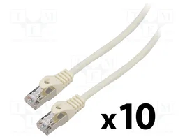 Lanberg Pack de 10 Patchcord Cat 6 F/UTP 1m Blanco Fluke Passed