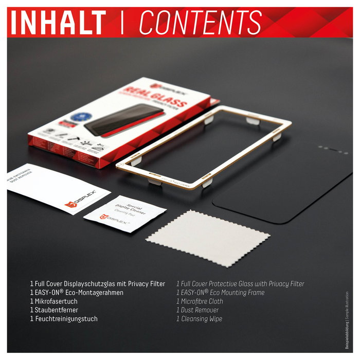 Displex DISPLEX Privacy 10H Full Cover Protector de Pantalla de Vidrio Templado para Apple iPhone 13/13 Pro/14/16e/17e, Filtro Privacidad, Anti-Rayones, Aplicación en Seco