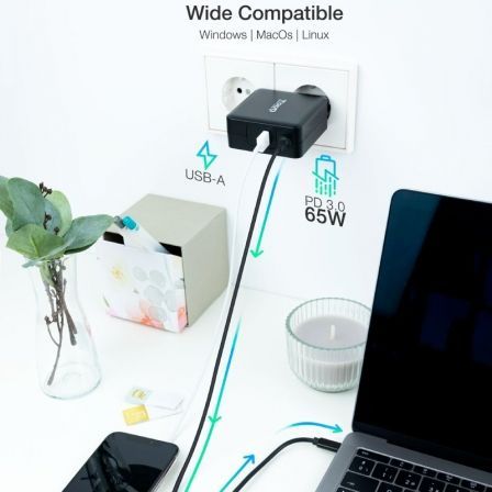 TooQ Cargador Portátil USB-C 65W PD 3.0 TQLC-USBC65PD con 1 Puerto USB-A, 5-20V, para Mac y Laptops