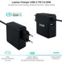 Tooq TQLC-USBC65PD Cargador de Portátil 65W USB-C Negro