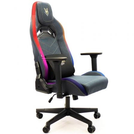 Woxter Silla Gaming Stinger Station Elite GM26-068 LED RGB, Ergonómica, Reposabrazos 2D, Dorada y Plata