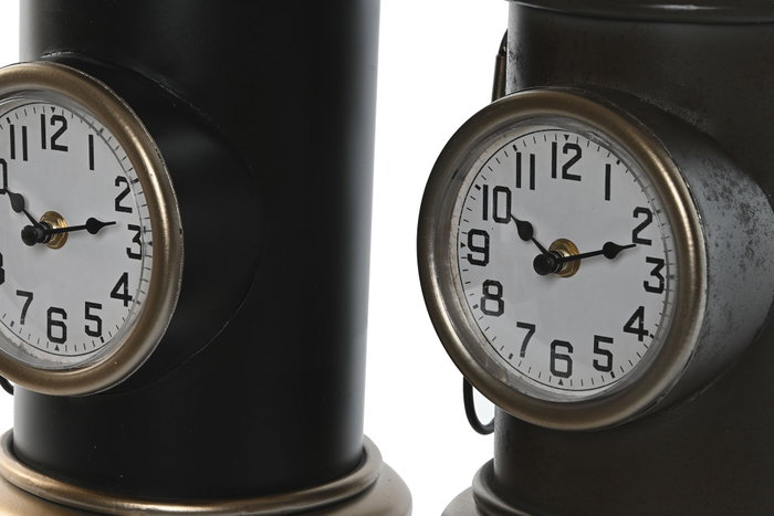 DKD Home Decor Reloj de Sobremesa Metal Gasoline Surtido de 2 Unidades