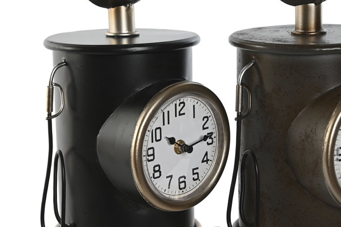 DKD Home Decor Reloj de Sobremesa Metal Gasoline Surtido de 2 Unidades