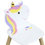 Home Deco Kids Conjunto Mesa y 2 Sillas Infantil Unicornio Licorne 55x55x43 cm Mesa, 28x28x51 cm Silla