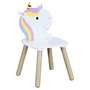 Home Deco Kids Conjunto Mesa y 2 Sillas Infantil Unicornio Licorne 55x55x43 cm Mesa, 28x28x51 cm Silla