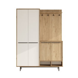 Hanah Home OS1-SW Recibidor Roble y Blanco 147.4x195.6x35.5cm Organizador Entrada