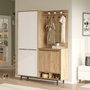 Hanah Home OS1-SW Recibidor Roble y Blanco 147.4x195.6x35.5cm Organizador Entrada