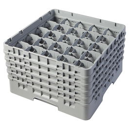 CAMBRO - 25S958-151 - Cesta de lavado 25 comp. 5 alturas - 8,7 cm Ø máx. - alt. máx. 25,8 cm - 50 x 50 x 30,8 cm - Gris claro