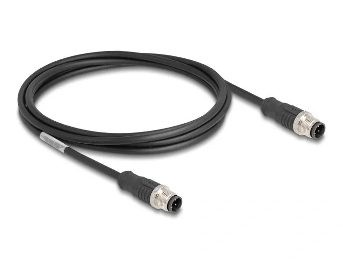 DeLOCK Cable M12 codificado D 4 pin macho a macho PVC 2 m