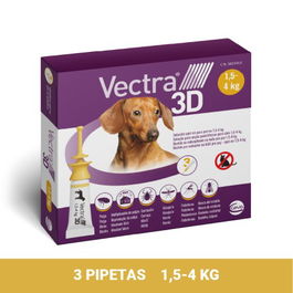 Vectra 3D Antiparasitario Perros 1,5-4 kg 3 Pipetas Spot-On