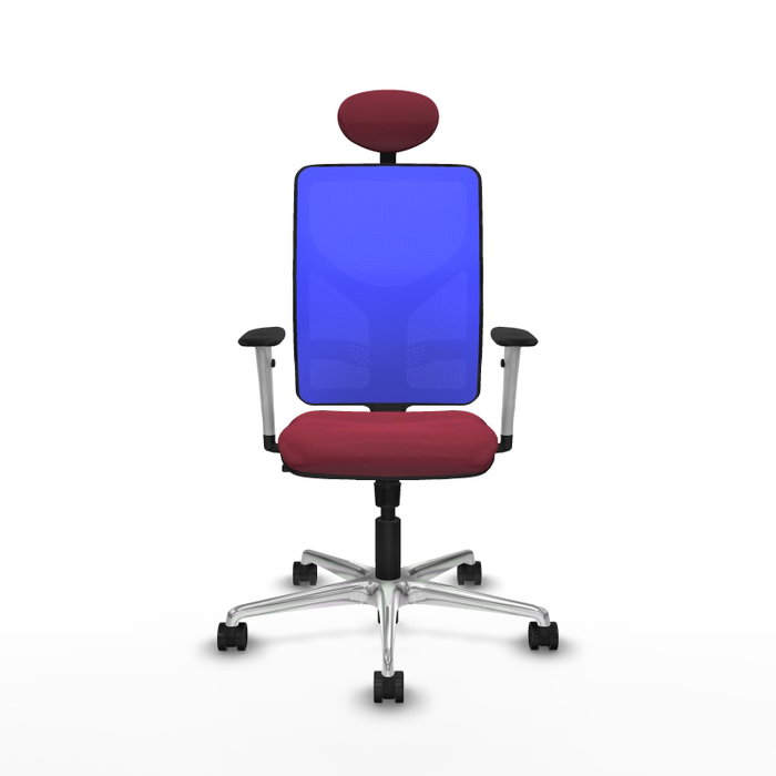 PIQUERAS Y CRESPO Silla de oficina Motilla con mecanismo Sincro, Tela Granate y Malla Azul PIQUERAS Y CRESPO Silla de oficina Motilla con mecanismo Sincro, Tela Granate y Malla Azul