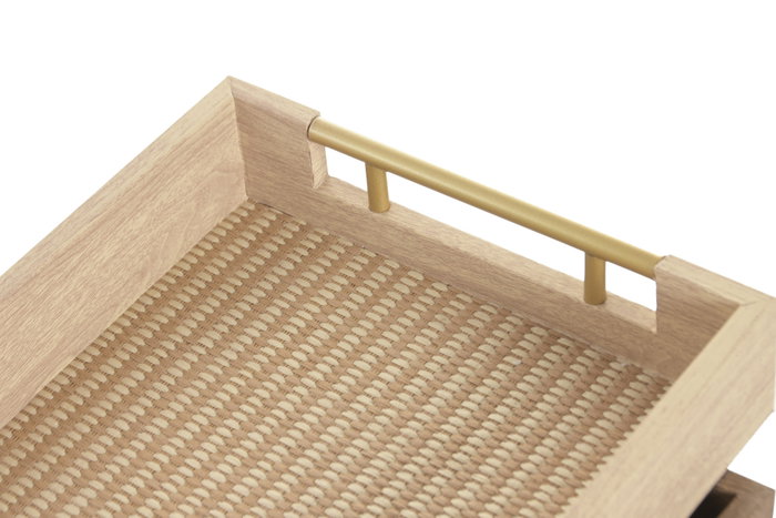 DKD Home Decor Set de 4 Bandejas de Madera Marrón y Natural 52x36x5,5 cm DKD Home Decor Set de 4 Bandejas de Madera Marrón y Natural 52x36x5,5 cm