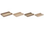 DKD Home Decor Set de 4 Bandejas de Madera Marrón y Natural 52x36x5,5 cm