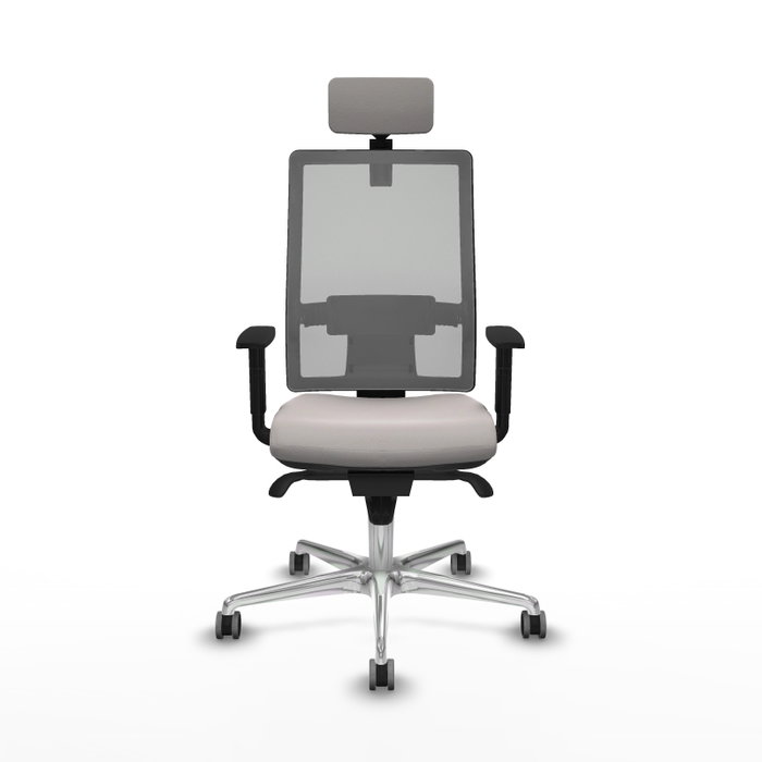 PIQUERAS Y CRESPO Silla de oficina Horna Blanco y Gris con Mecanismo Sincro PIQUERAS Y CRESPO Silla de oficina Horna Blanco y Gris con Mecanismo Sincro