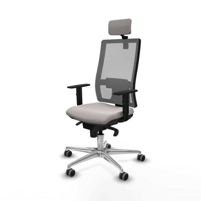 PIQUERAS Y CRESPO Silla de oficina Horna Blanco y Gris con Mecanismo Sincro PIQUERAS Y CRESPO Silla de oficina Horna Blanco y Gris con Mecanismo Sincro