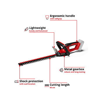 Einhell Power X-Change Akku-Heckenschere GC-CH 18/40 Li-Solo 18V