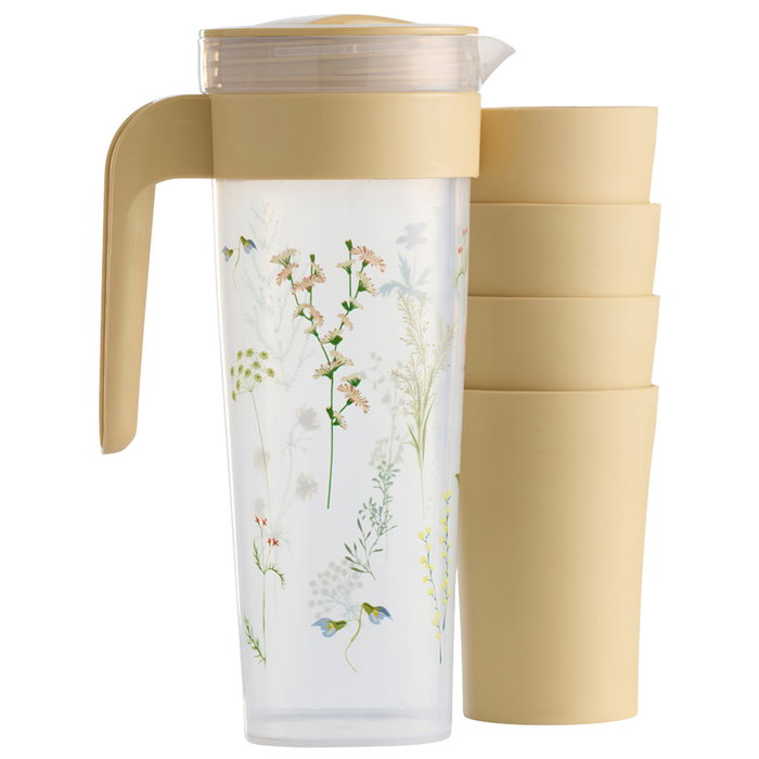 Day Jarra 1,4 L con 4 Vasos Day Colores Surtidos Amarillo Arena Arena Natural Verde Musgo Apta Lavavajillas