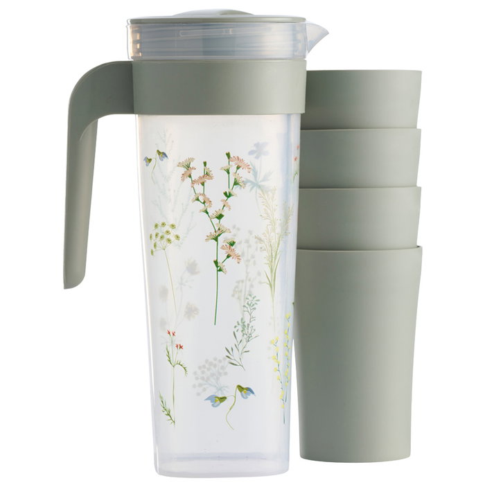 Day Jarra 1,4 L con 4 Vasos Day Colores Surtidos Amarillo Arena Arena Natural Verde Musgo Apta Lavavajillas