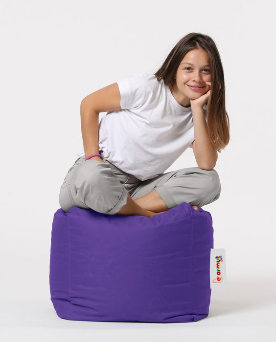 Atelier Del Sofa Pouf de Jardín Exterior Púrpura - Cómodo y Resistente a la Intemperie para Relajarse