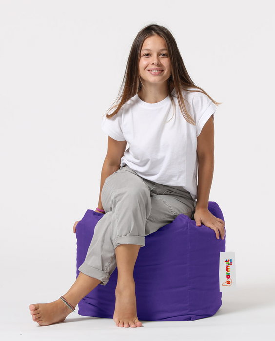Atelier Del Sofa Pouf de Jardín Exterior Púrpura - Cómodo y Resistente a la Intemperie para Relajarse