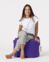Atelier Del Sofa Pouf de Jardín Exterior Púrpura - Cómodo y Resistente a la Intemperie para Relajarse