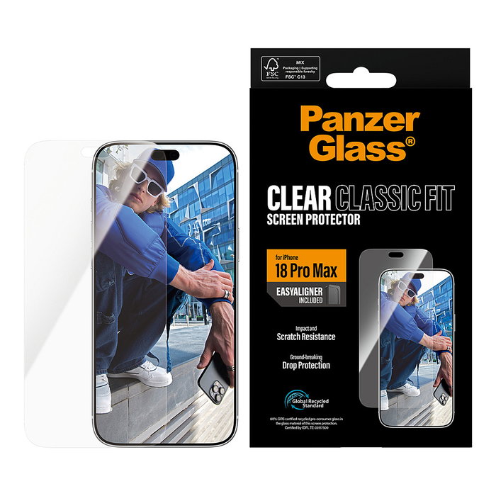 PanzerGlass Protector de Pantalla para iPhone 18 Pro Max Classic fit w. EasyAligner