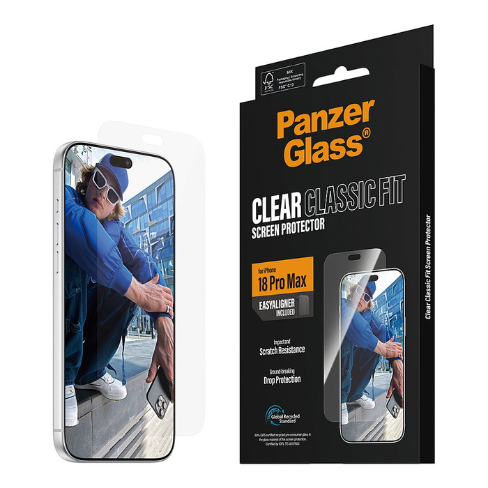 PanzerGlass Protector de Pantalla para iPhone 18 Pro Max Classic fit w. EasyAligner