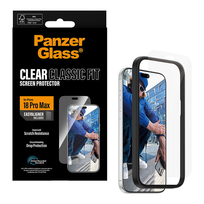 PanzerGlass Protector de Pantalla para iPhone 18 Pro Max Classic fit w. EasyAligner