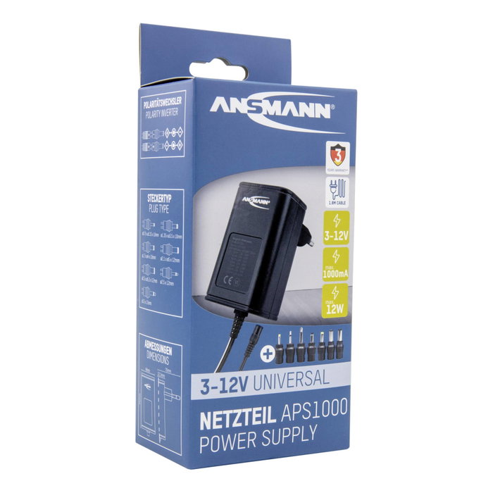 Ansmann APS 1000 Fuente de alimentación 12 W, 3-12 V DC