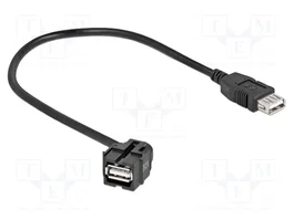 DeLOCK Módulo Keystone USB 2.0 A hembra 250° negro con cable