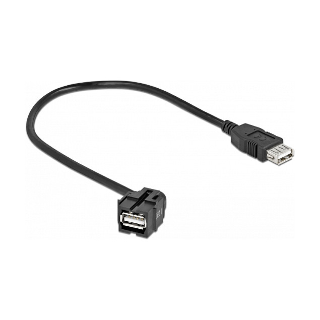DeLOCK Módulo Keystone USB 2.0 A hembra 250° negro con cable DeLOCK Módulo Keystone USB 2.0 A hembra 250° negro con cable