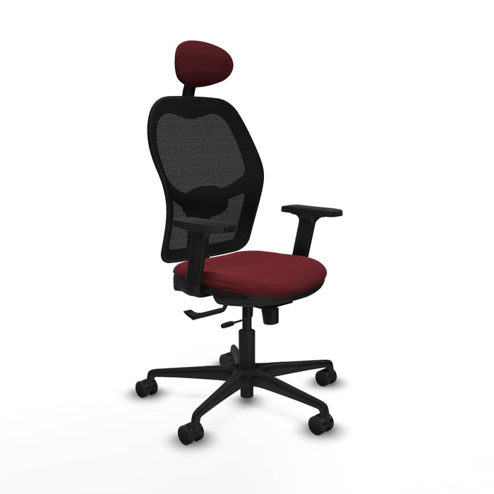 PIQUERAS Y CRESPO Silla de oficina Jorquera con mecanismo Sincro/Traslack, Granate y Negro PIQUERAS Y CRESPO Silla de oficina Jorquera con mecanismo Sincro/Traslack, Granate y Negro