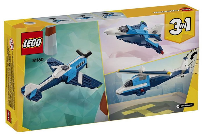 LEGO Creator 3-in-1 Aeronave: Avión de Carreras 31160 LEGO Creator 3-in-1 Aeronave: Avión de Carreras 31160