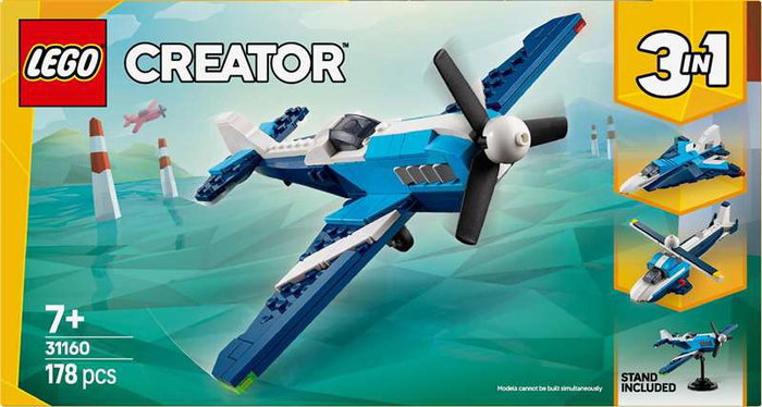 LEGO Creator 3-in-1 Aeronave: Avión de Carreras 31160 LEGO Creator 3-in-1 Aeronave: Avión de Carreras 31160