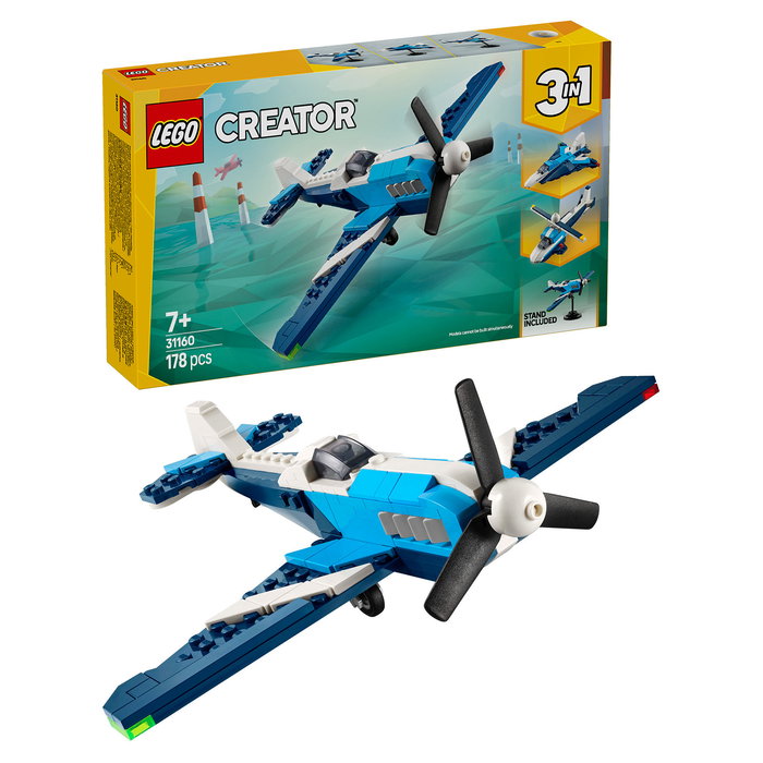 Lego 31160 Avión 3 en 1: Avión de Carreras - Set de Construcción para Niños de 7 Años