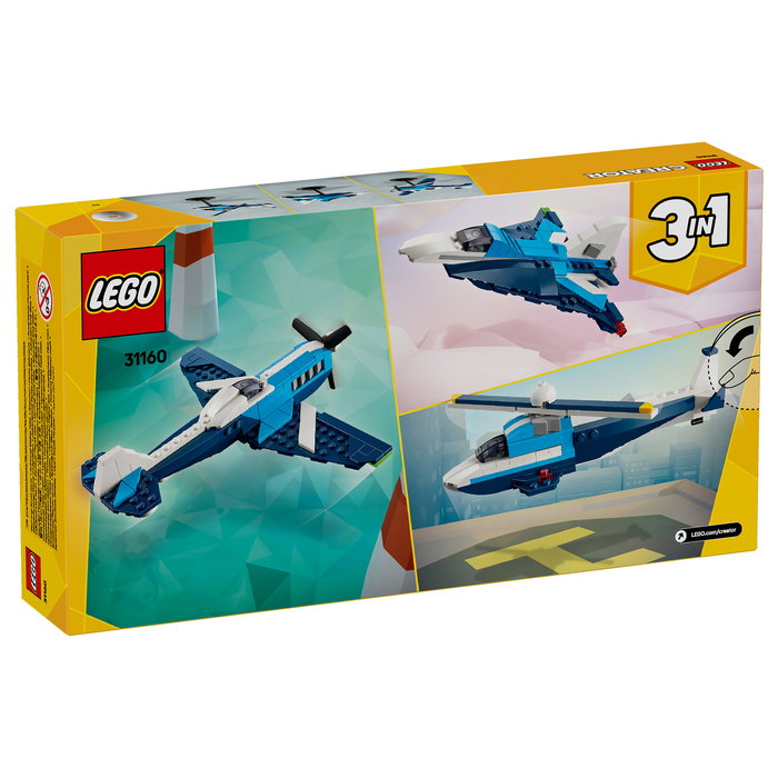 Lego 31160 Avión 3 en 1: Avión de Carreras - Set de Construcción para Niños de 7 Años
