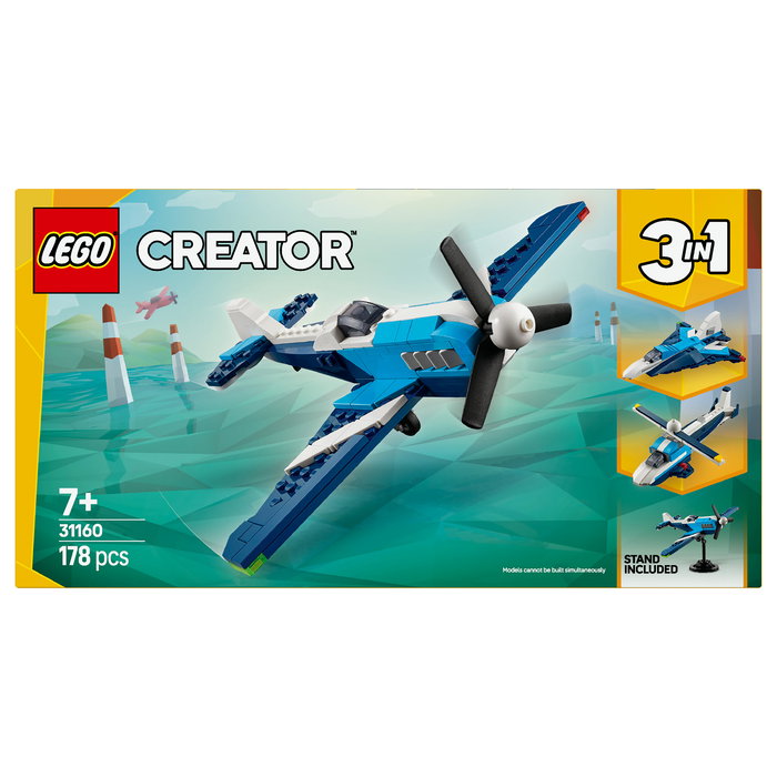 Lego 31160 Avión 3 en 1: Avión de Carreras - Set de Construcción para Niños de 7 Años