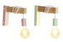 DKD Home Decor Lámpara de Aplique de Pared Metal y Madera E27 Surtida