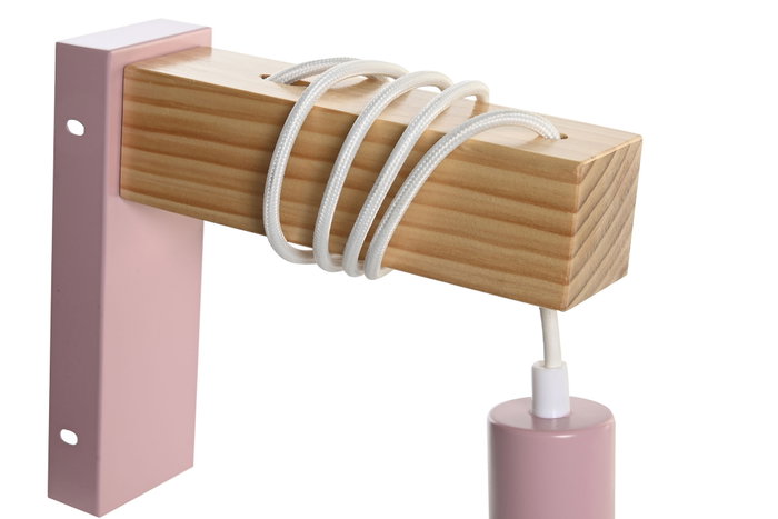DKD Home Decor Lámpara de Aplique de Pared Metal y Madera E27 Surtida