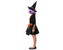 Disfraz Infantil de Bruja con Vestido Corto y Sombrero Naranja Halloween 7-9 Años