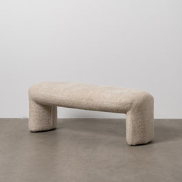 Banqueta Beige Tejido Salón 110 X 45 X 40 cm