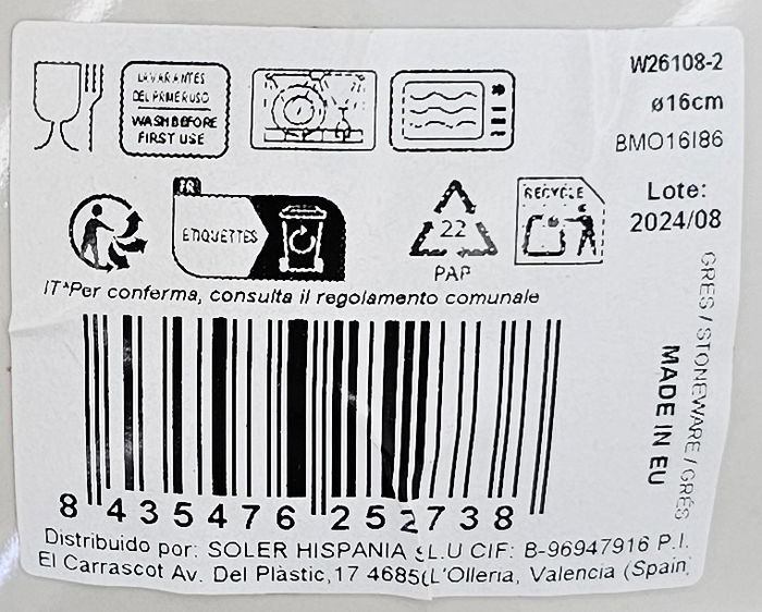 La Mediterranea Bol Adhara Monaco Brillo 16 cm (24 Unidades)