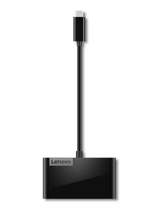 Lenovo Hub USB-C de 4 Puertos con USB 3.0 y USB-C para Portátiles, Conecta Ratón, Teclado y Dispositivos USB