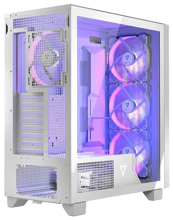 Modecom Volcano Perun Apex ARGB Midi Tower Blanca para PC Gaming, ATX, USB 3.0, USB-C
